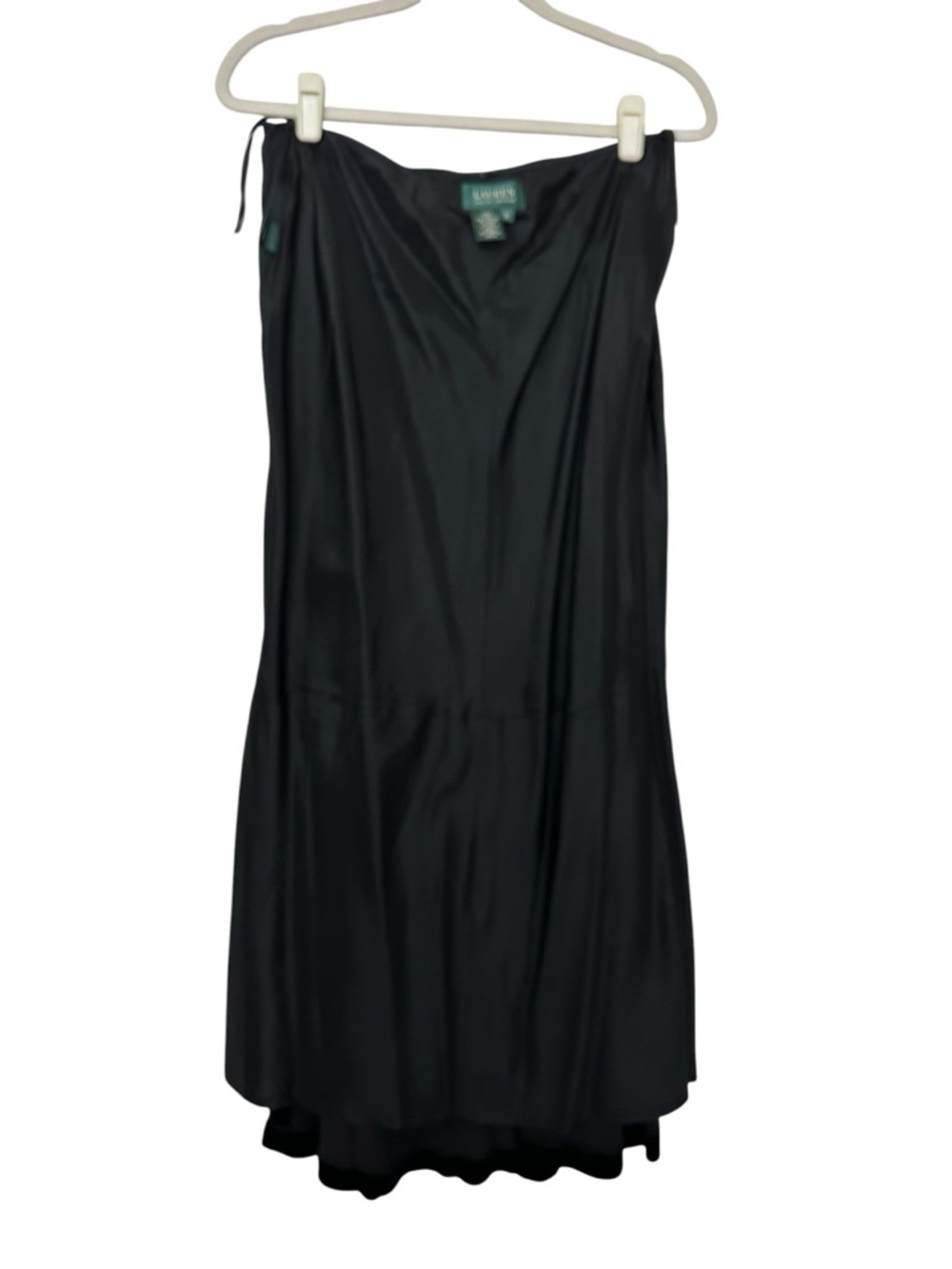 Ralph Lauren Black Velvet Y2K‎ Long Skirt Size 10 Classic Old Money Trumpet - Picture 9 of 11